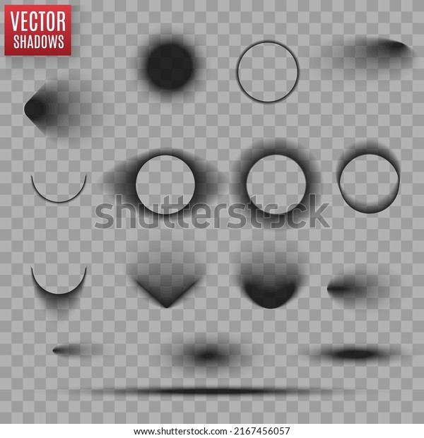 Vector shadows isolated. Transparent shadow\
realistic illustration. Page divider with transparent shadows\
isolated. Pages vector\
set.	