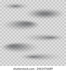 Vector shadows on a transparent background, gradient, gradient shadows, vector