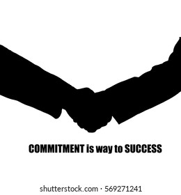 vector shaking hand for commitment business concept