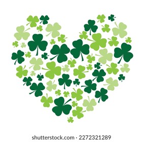 vector shamrock heart. Saint Patrick's Day. 