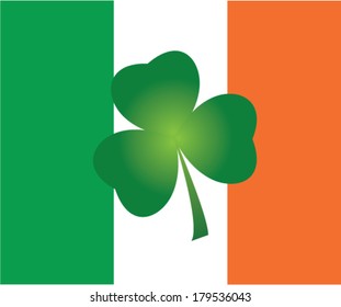 vector shamrock and Irish flag