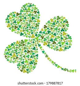 vector shamrock made of small shamrocks