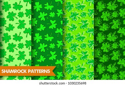 vector Shamrock patterns, the Irish St Patricks Day themed