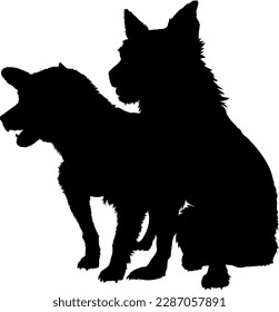 Forma vectorial de los perros astronautas Belka y Strelka. 
Mongrel usando chaqueta. Ilustración vectorial de un perro con chaqueta de perrito. 
Gráfico vectorial mongrel sobre fondo transparente. Ilustraciones de perros