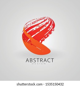 Vector shape brush stroke. Abstract logo design and business card.