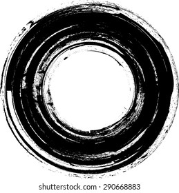 Vector Shape . Circle Stamps . Round Brush Stroke . Icon, Logo, Banner Design . 