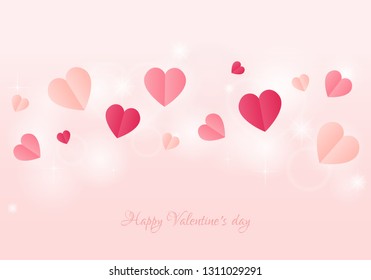 Vector shape confetti splash. Valentine's Day background congratulation card. Heart form of a lot of small hearts on a white background.