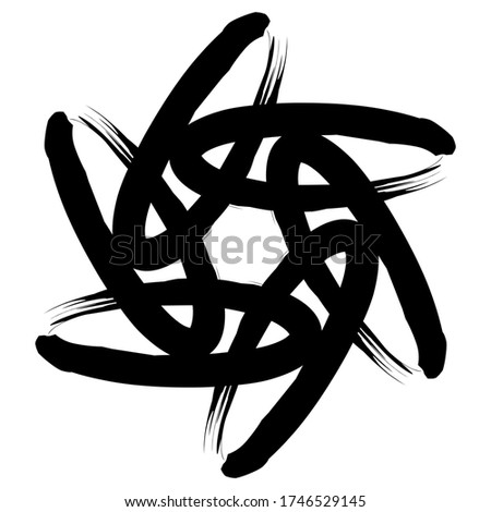 vector shape of flowers / stars fusion of several circles
 on white background
