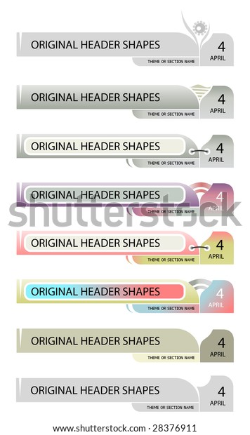 Download Vector Shape Headers Easy Use Separate Stock Vector Royalty Free 28376911