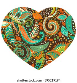 Vector shape heart, Paisley ornament