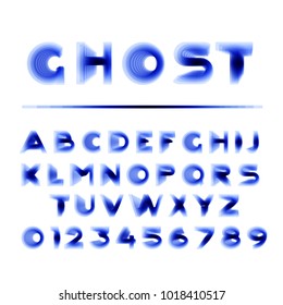 Vector shape layered font. Alphabet and numbers. Vector illustration. EPS10