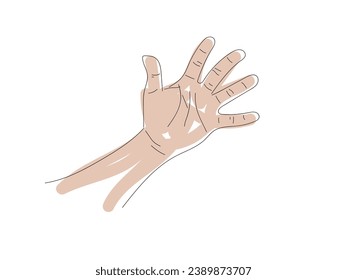 Vector shape of the left hand to celebrate World Left-Handed Day 