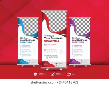 Vektorgrafik Form Modernes Rollup Banner Design Illustration Flag