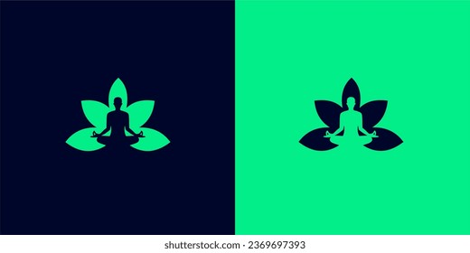 Vector in the shape of a person meditating quietly