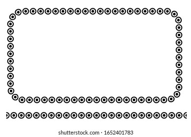 Vector Shape Rectangle and Line Black Frame, Isolated On White 
