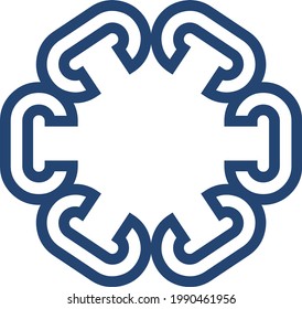 forma vectorial de la letra de repetición C e hizo un círculo de color azul profundo