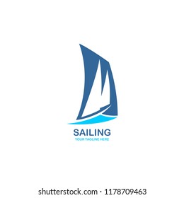 Vector shape sailing boat for logo
