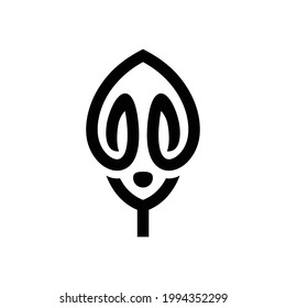 vector shape skull leaf in color black . Abstract emblem, design concept, logo, logotype element, template.