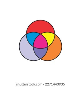Vector shape of three colorful circles, for icon design.