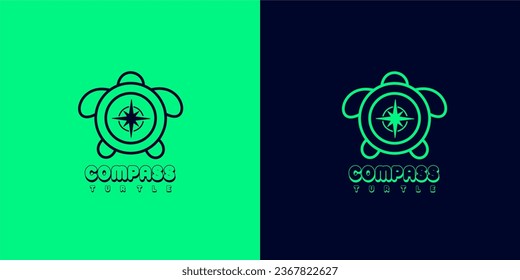 vector in the shape of a turtle combined with a compass
