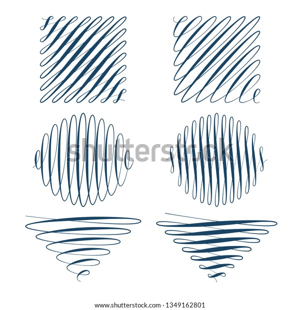Vector\
shaped flourish set, scroll collection, triangle, square, circle\
curl decoration elements, vintage square\
decors