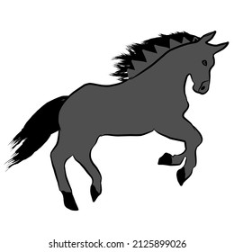 a vector shaped like a horse, which is predominantly gray