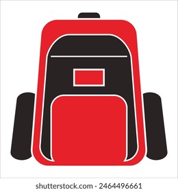 VECTOR SHAPED RED AND BLACK COMBINATION BAG CAN BE USED AS AN ICON