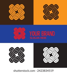 Vector shaped woven rope with various colors Chinese style