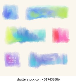 Vector shapes collection isolated on white background. Hand drawn abstract paint brush strokes set.