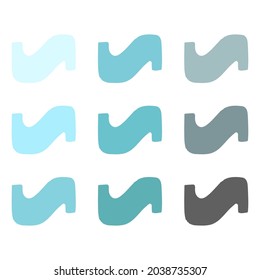 Vector shapes in different shades of blue. Shapes for web design