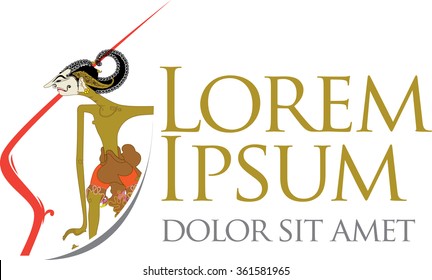 Vector shapes puppet as a symbol or logo of a cultural event or a puppet show.