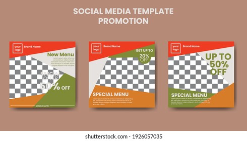 vector shapes social media template promotion design