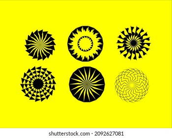 vector shapes sun circle black and white