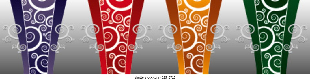 vector shapes with swirls