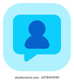 Vector share contact, bubble speech with person icon. Perfect for app and web interfaces, infographics, presentations, marketing, etc.