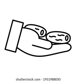 Diseño de icono de contorno de recurso compartido de vectores
