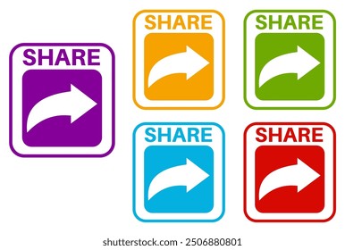 vector share sign, Icon, Label or Sticker design template illustration	