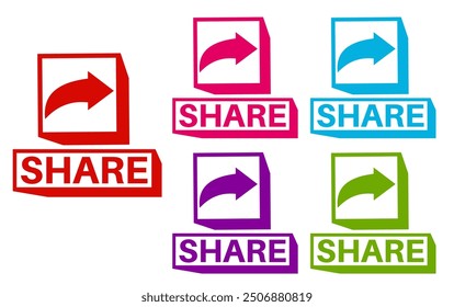 vector share sign, Icon, Label or Sticker design template illustration	