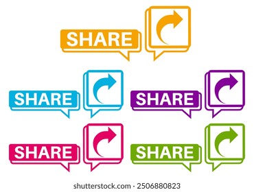 vector share sign, Icon, Label or Sticker design template illustration	