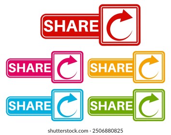 vector share sign, Icon, Label or Sticker design template illustration	