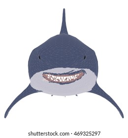 vector shark 3d polygonal near danger