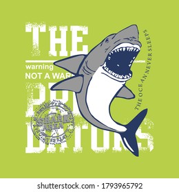 vector of shark, animal, predator on the sea, unique vector for t shirt or poster,shark area, the ocean never sleeps