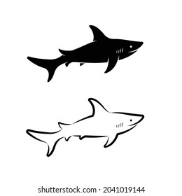 Vector of shark design on white background. Easy editable layered vector illustration. Wild Animals. Undersea animals.