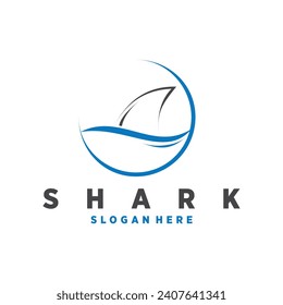 Vector shark fin logo symbol vector illustration