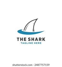 Vector shark fin logo symbol vector illustration