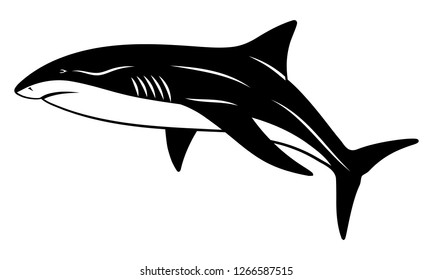 Vector shark in the form of a tattoo