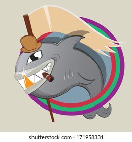 vector shark hat and a cigar