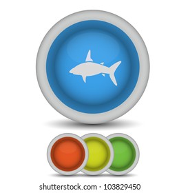 Vector shark icon on white. Eps10