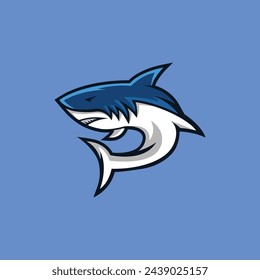 Vector Hai Maskottchen Logo Illustration