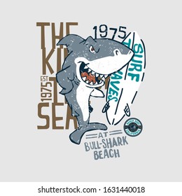 Vector Of Shark, Surf, Animal, Design, Logo, T Shirt, Surf Shark